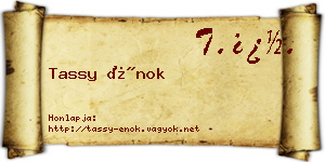 Tassy Énok névjegykártya